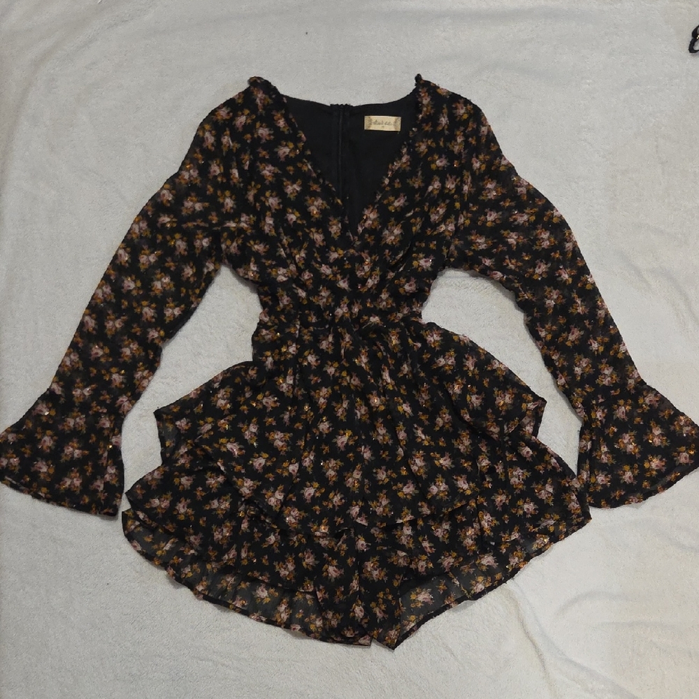 Altar'd State Black Floral Romper